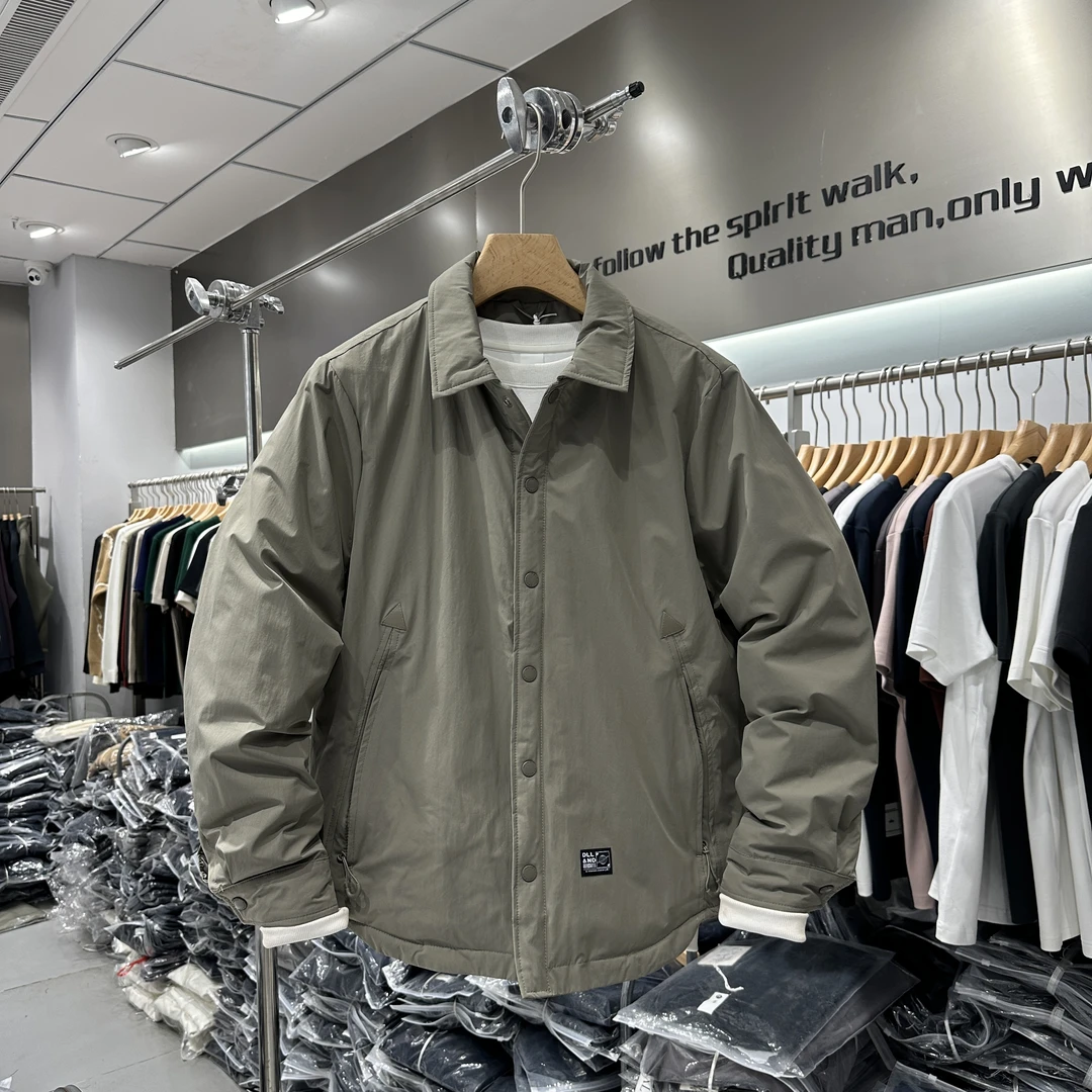 秋冬新款男士时尚简约羽绒服休闲舒适轻薄鸭绒翻领外套