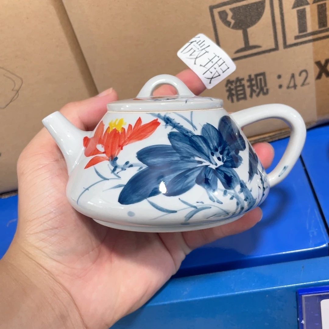 釉下手绘茶具微瑕