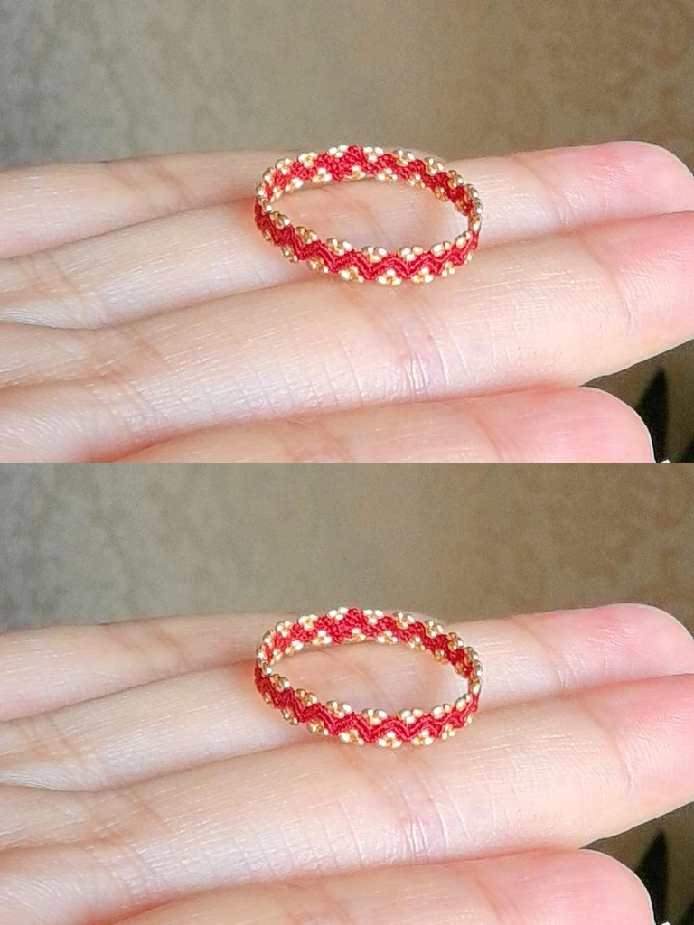 合金锦纶戒指 18k芝麻珠指环戒编绳单圈简约红绳脚链欧若风小众