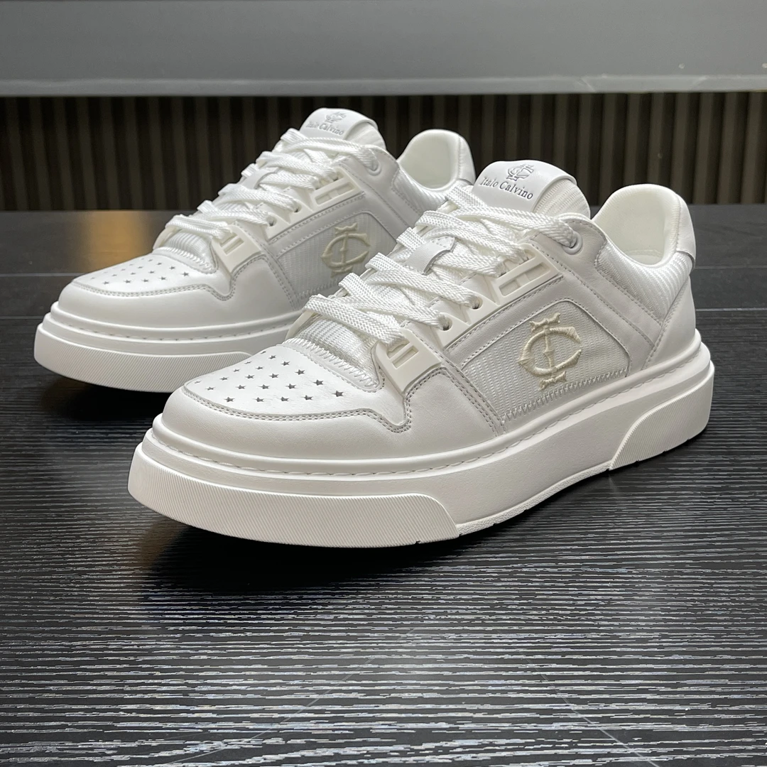 【8ZZ8名品】意卡维诺ItaloCalvino休闲小白鞋板鞋高奢男士真皮男鞋