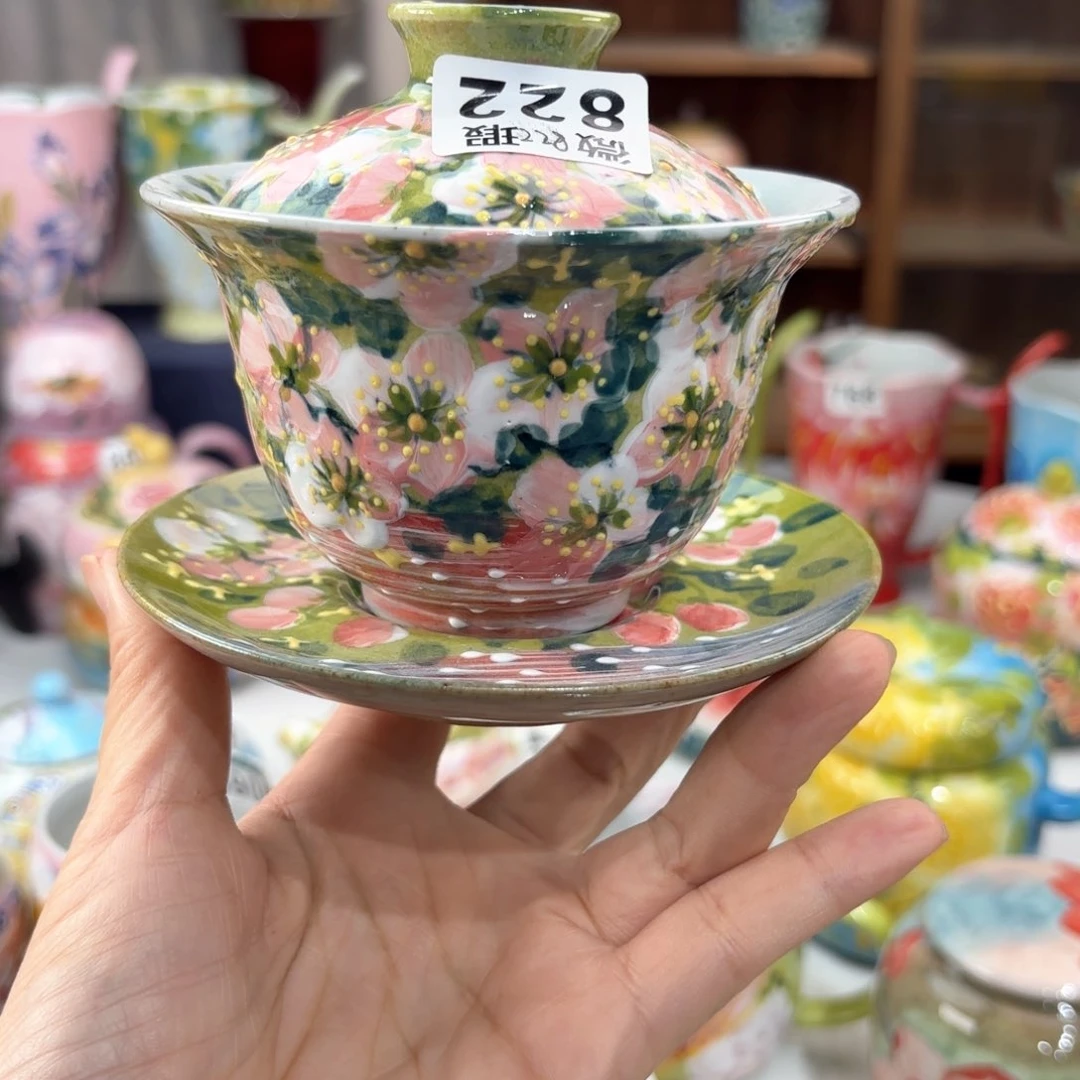 景德镇手绘高温釉下彩陶瓷茶具