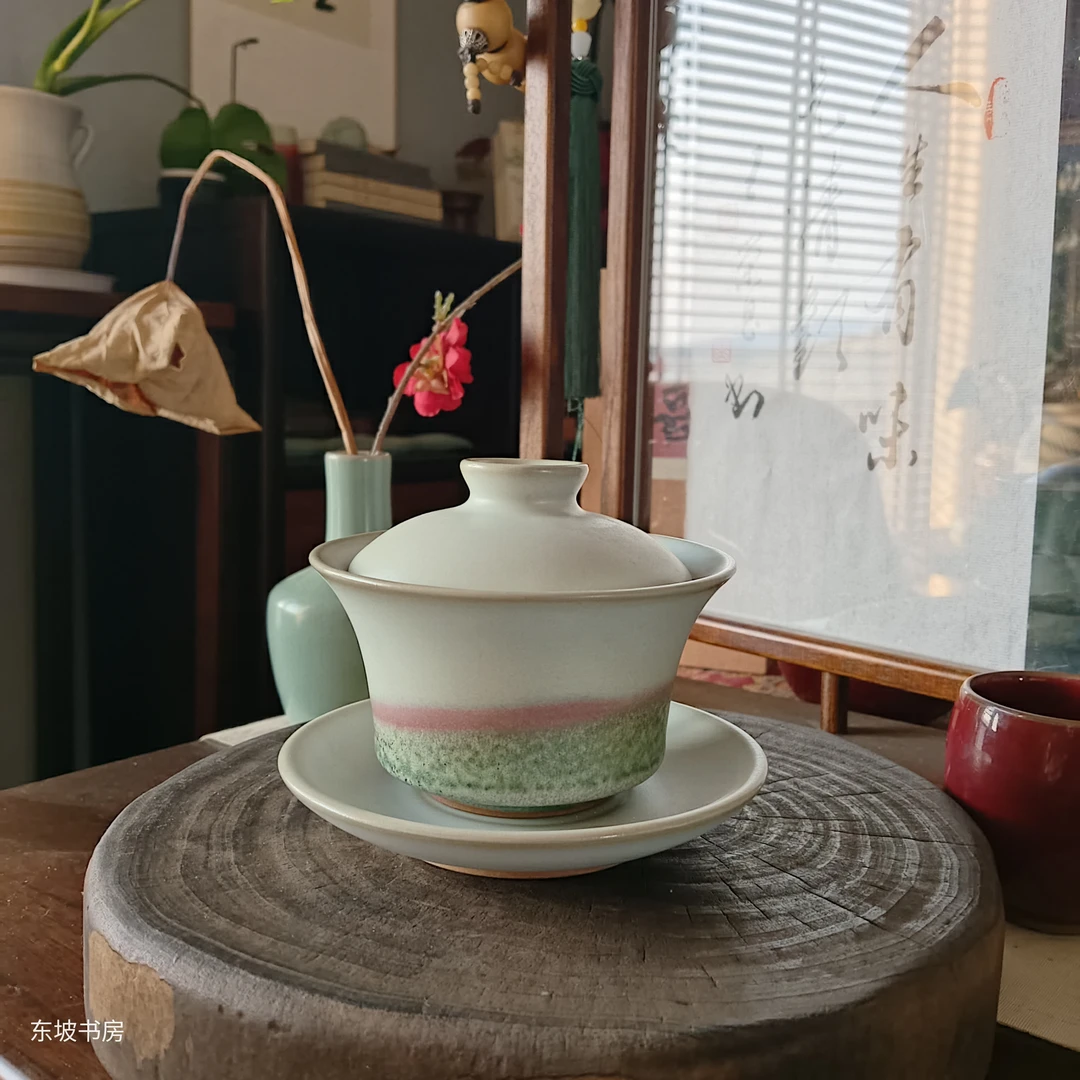 东坡马蹄盖碗原矿钧瓷非遗