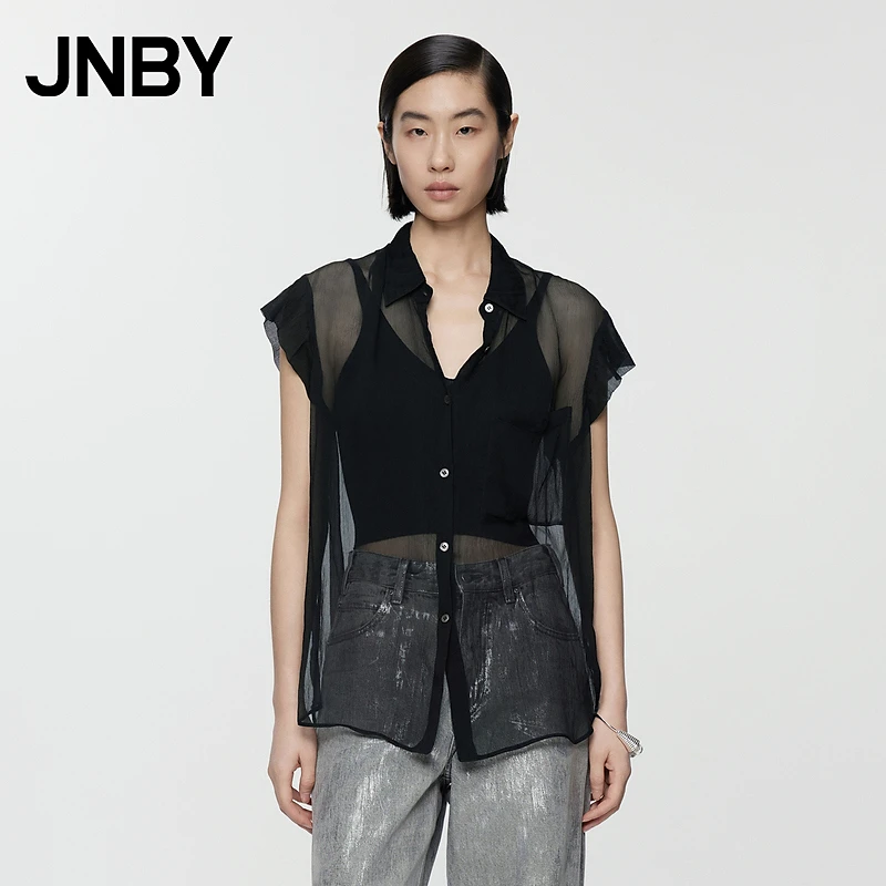 【100%桑蚕丝】JNBY/江南布衣夏季女装通勤真丝衬衫宽松5O5214160