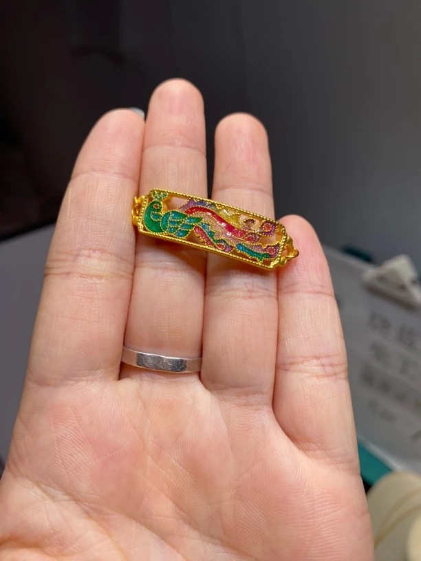 足金999烧蓝转运珠