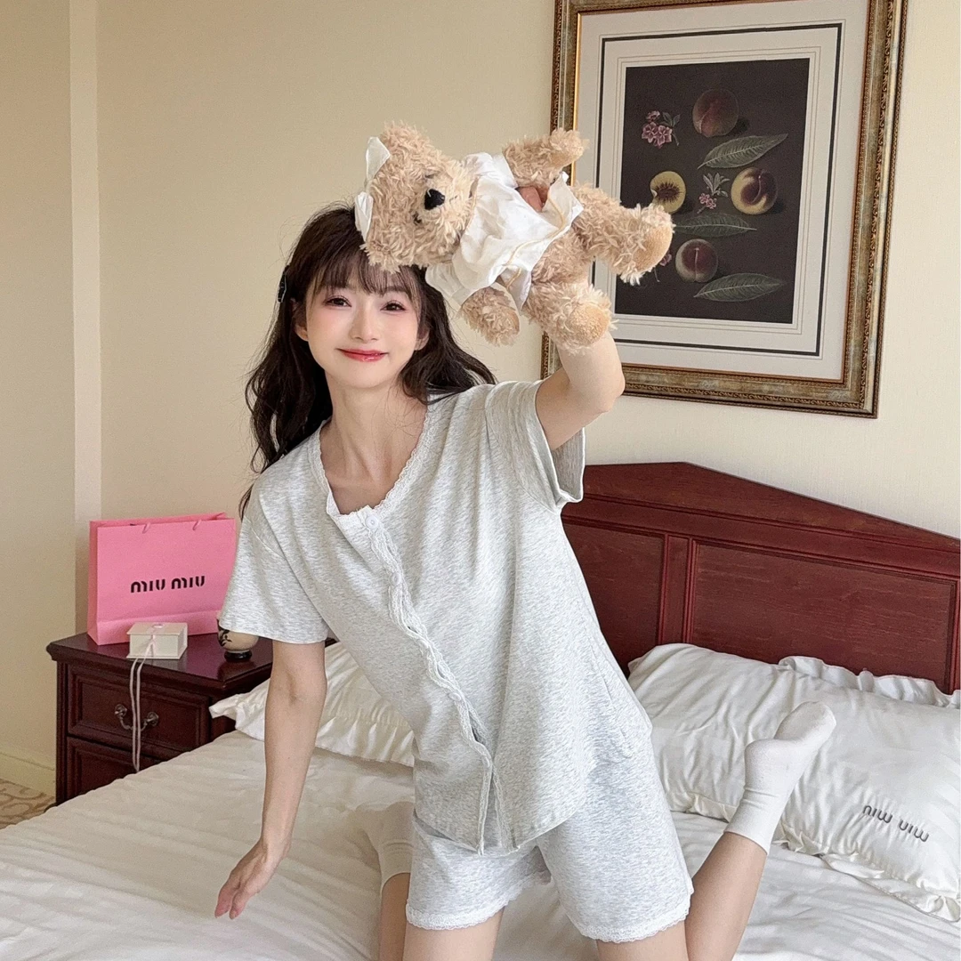 莫代尔人造棉睡衣套装夏装可外穿女款爆款2025新款家居服纯欲风