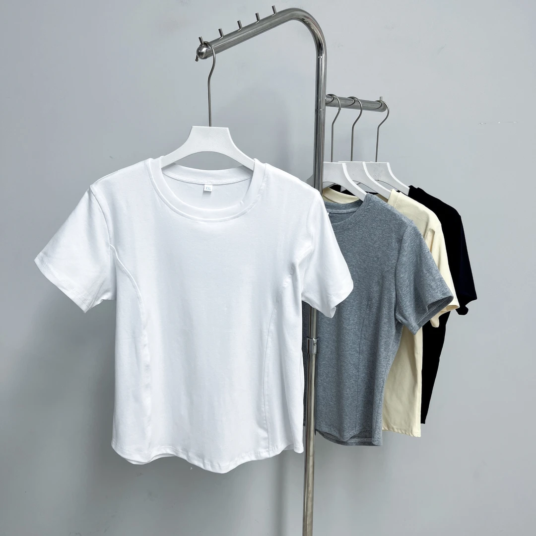 248女装T恤显瘦百搭修身纯色圆领时尚打底衫