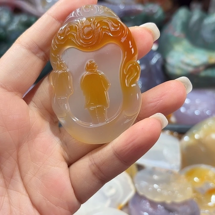 玛瑙/玉髓未镶嵌吊坠