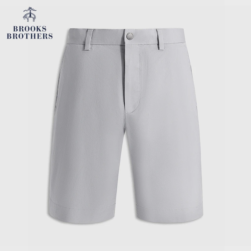 Brooks Brothers/布克兄弟男士25春夏新款棉纯色简约刺绣logo短裤