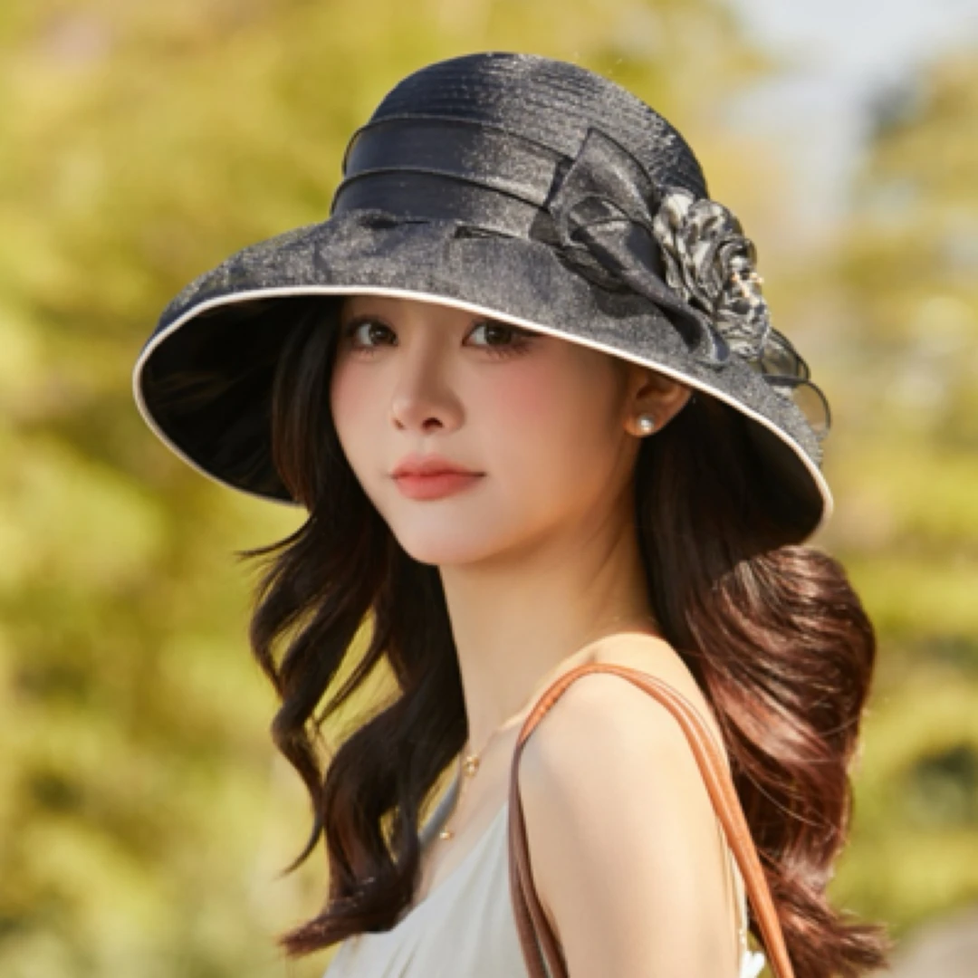 34升级版防晒帽女夏季新款户外防紫外线大帽檐遮阳渔夫帽