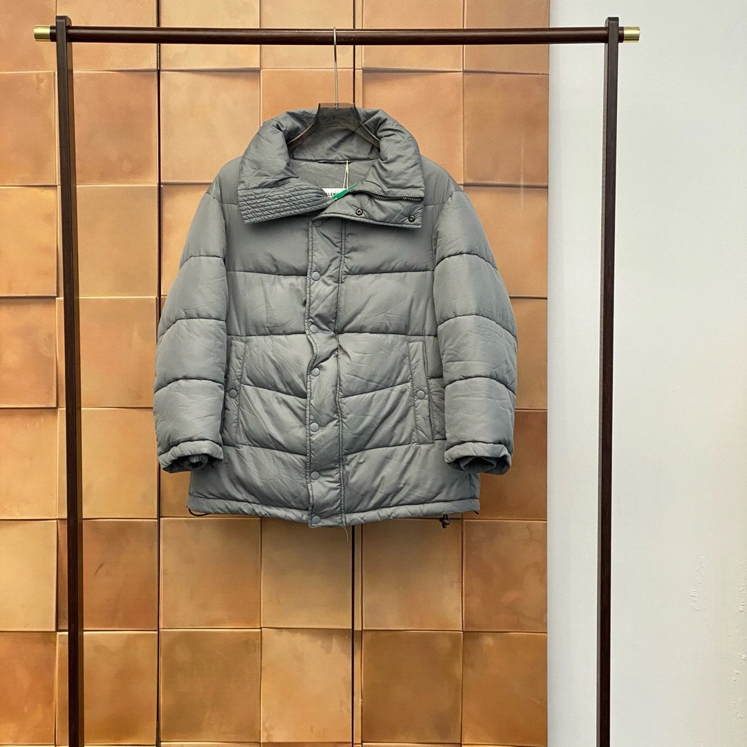 99新 Balenciaga/巴黎世家 灰色刺绣字母logo羽绒服/34码/29683