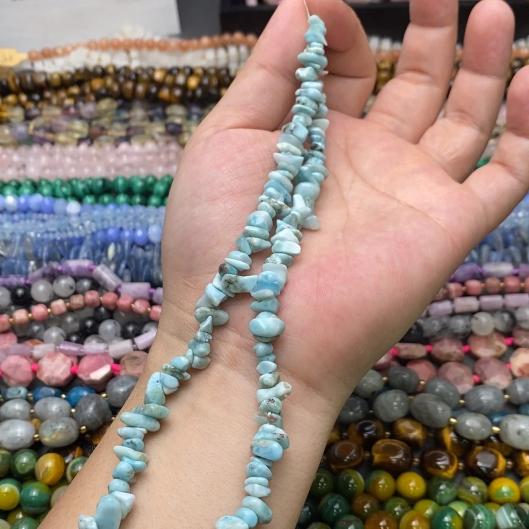 玛瑙/玉髓未镶嵌珠宝半成品海纹石随形8mm一条