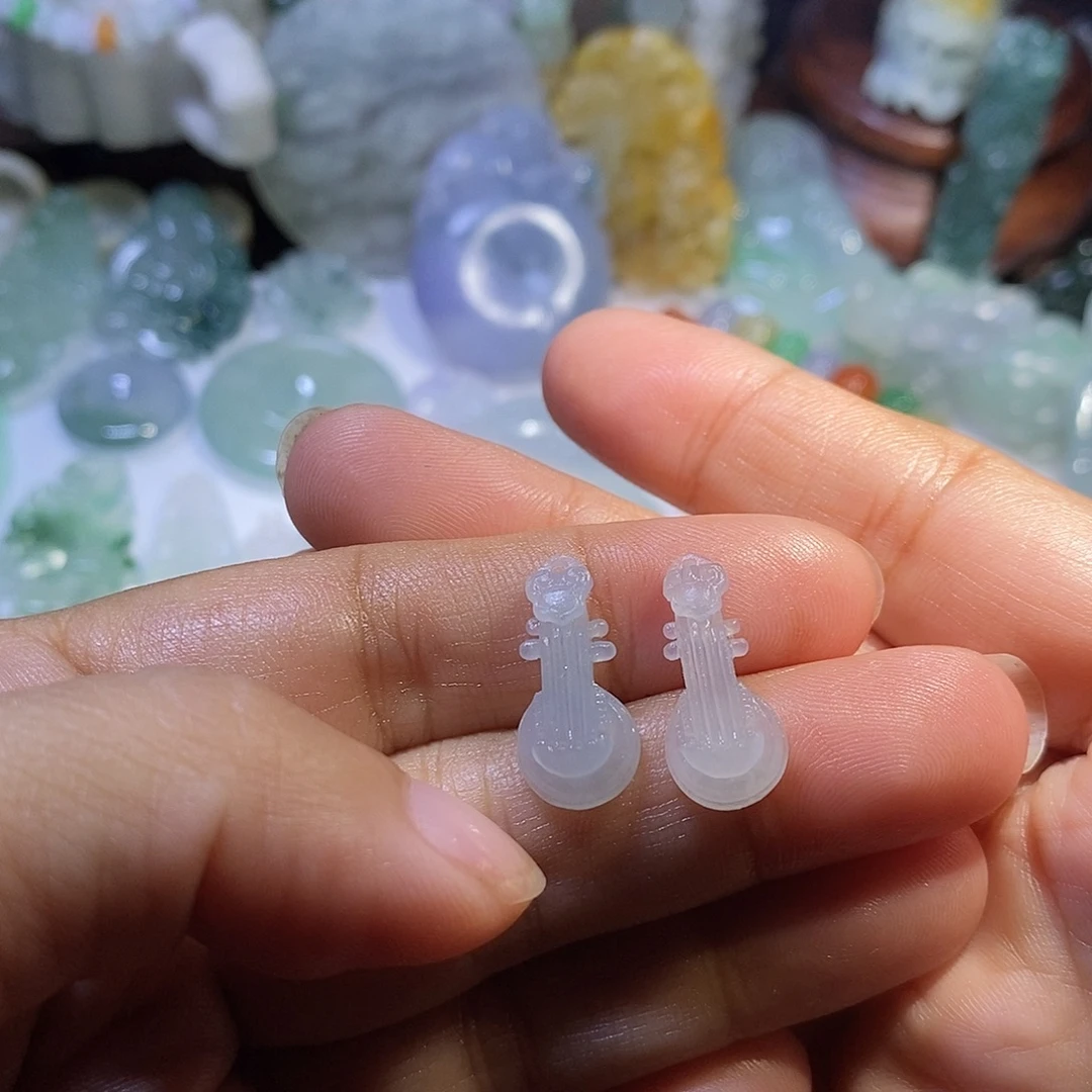 定制翡翠未镶嵌知音一对