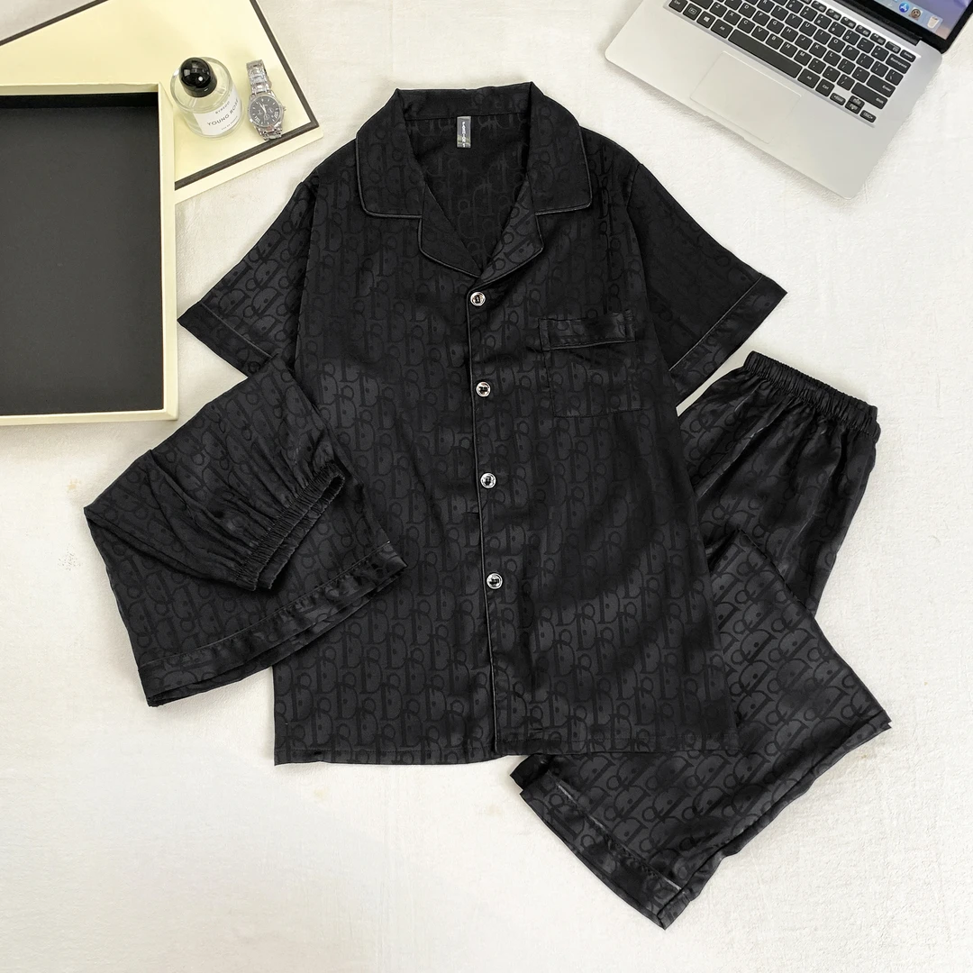 短袖潮流男款 冰丝睡衣 舒适 时尚休闲 夏季 潮流男款冰丝睡衣