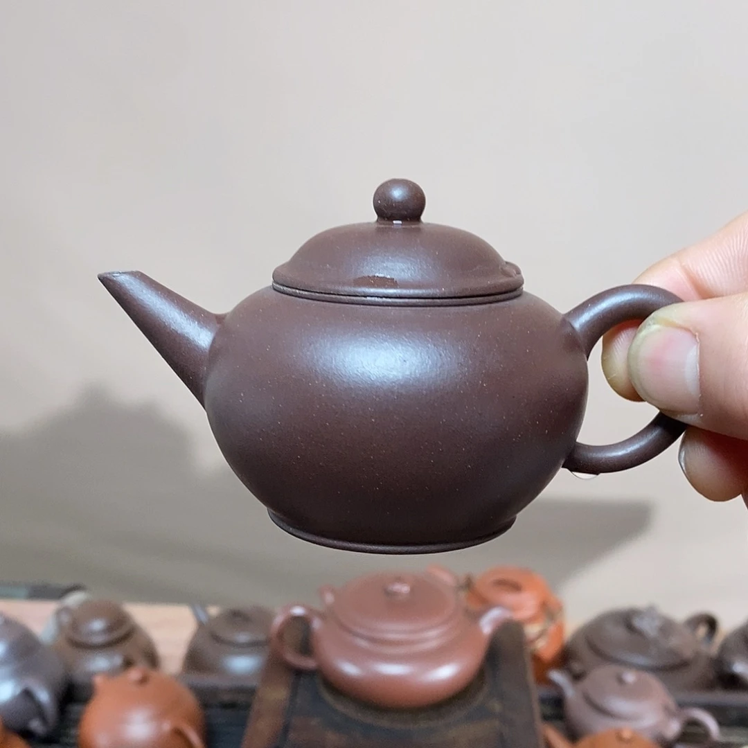 紫砂茶壶高端120cc紫泥水平