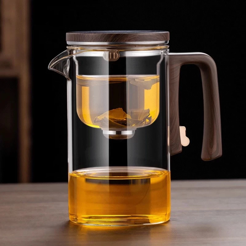 小蛮腰飘逸杯720ml泡茶杯茶水分离过滤网家用玻璃泡茶磁吸无杆