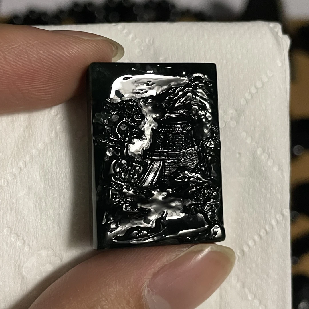 天然翡翠a货 山水牌h2