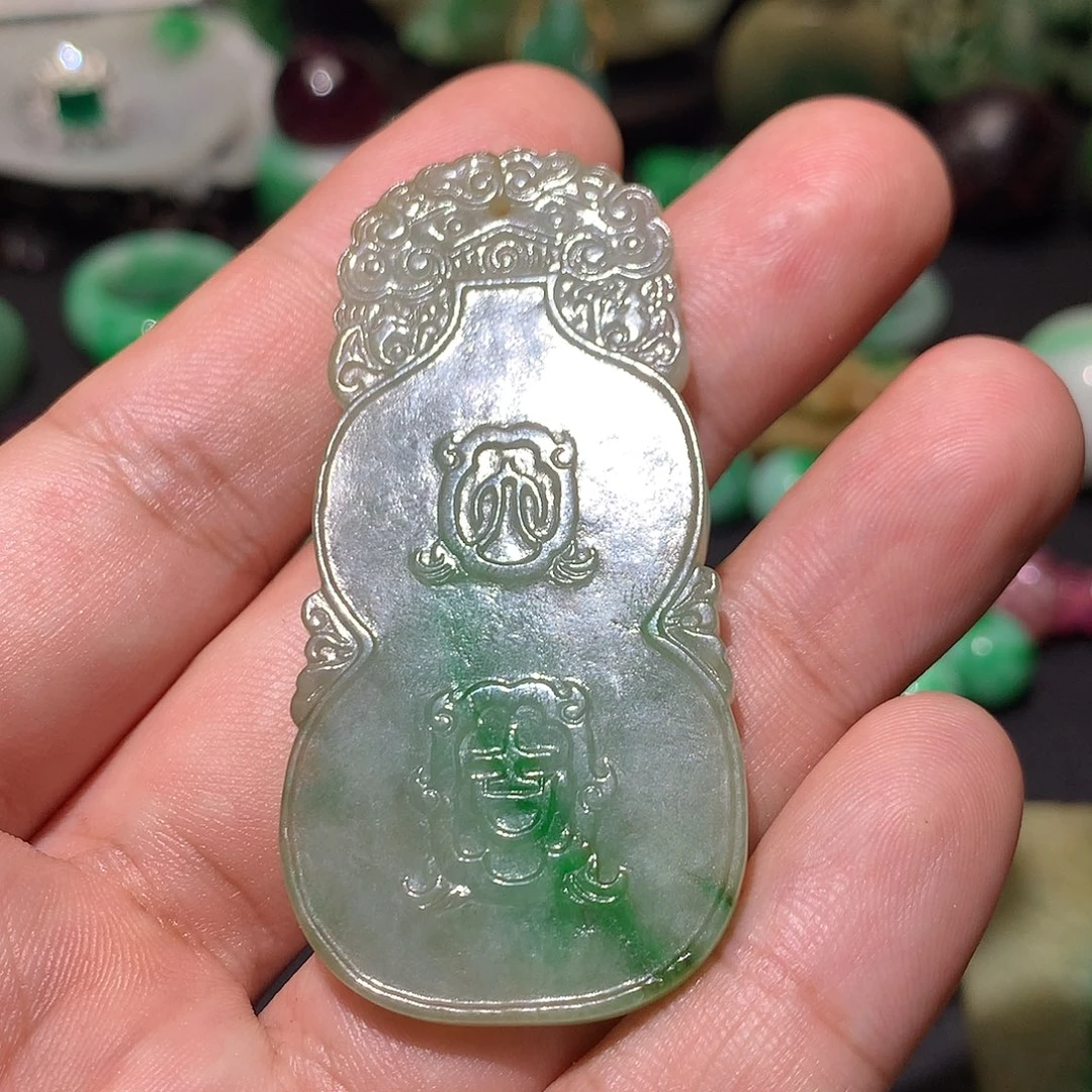 翡翠未镶嵌颈饰翡翠福禄吊坠