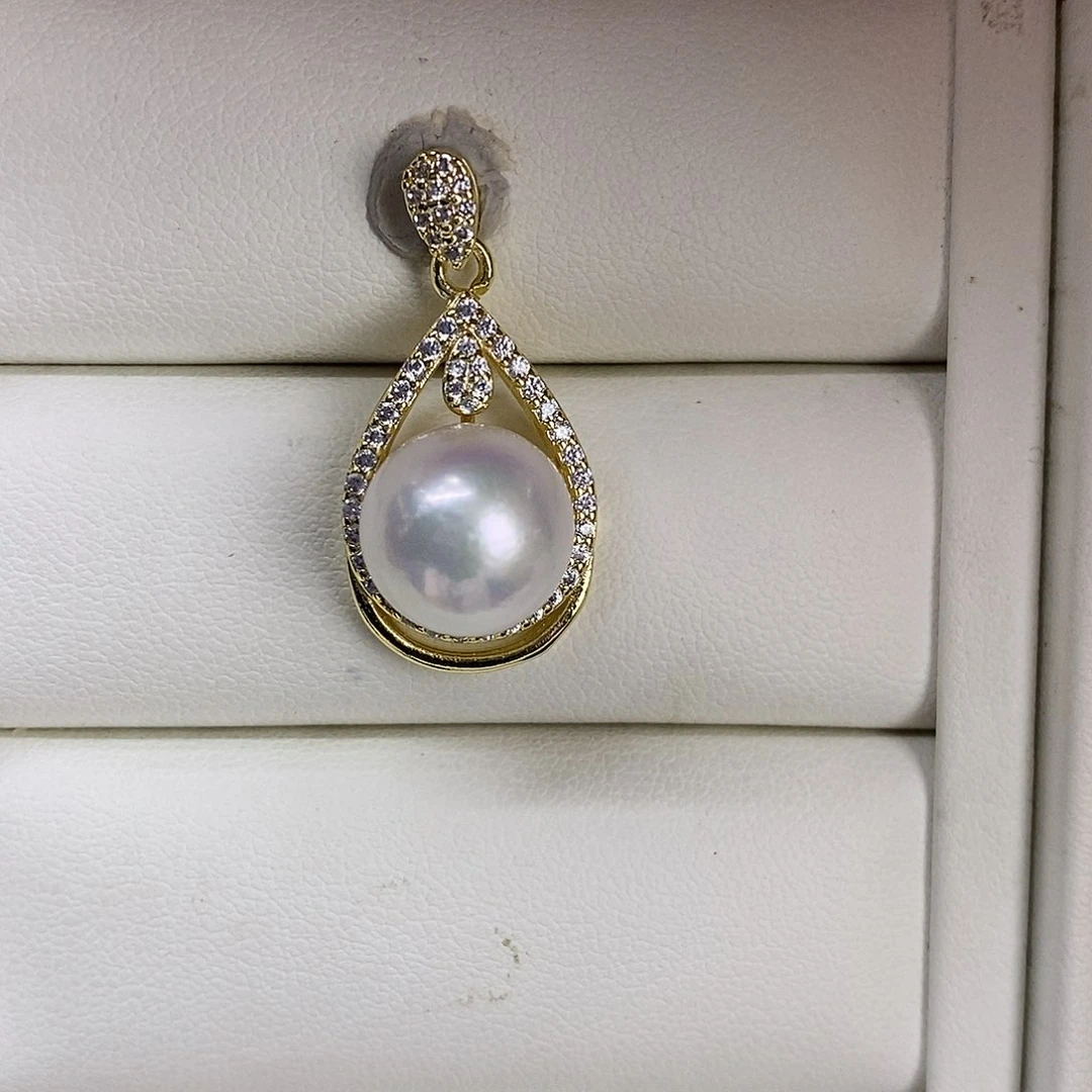 吊坠(不含链)银S925镶嵌淡水珍珠