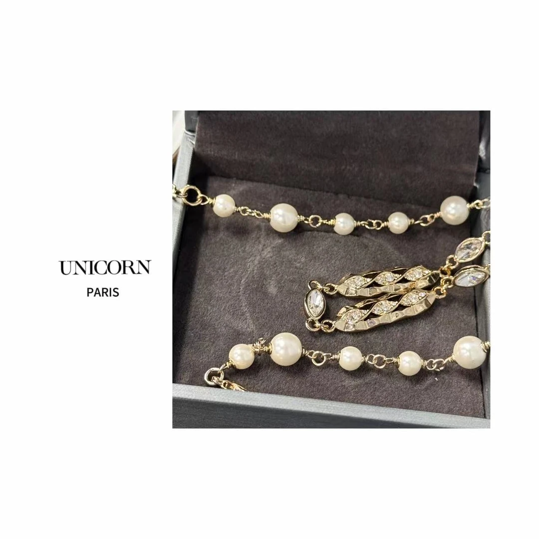 铜合金项链 百搭珠珠时尚菱形项链 JS0944-1