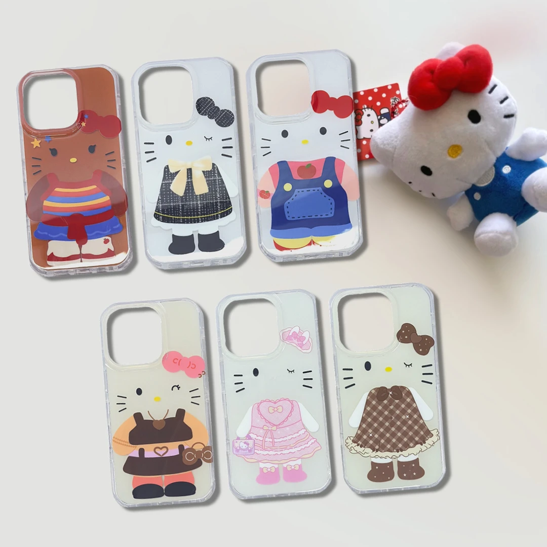 卡通小香风系列Hallokitty适用16promax气囊圆边双层imd手机壳