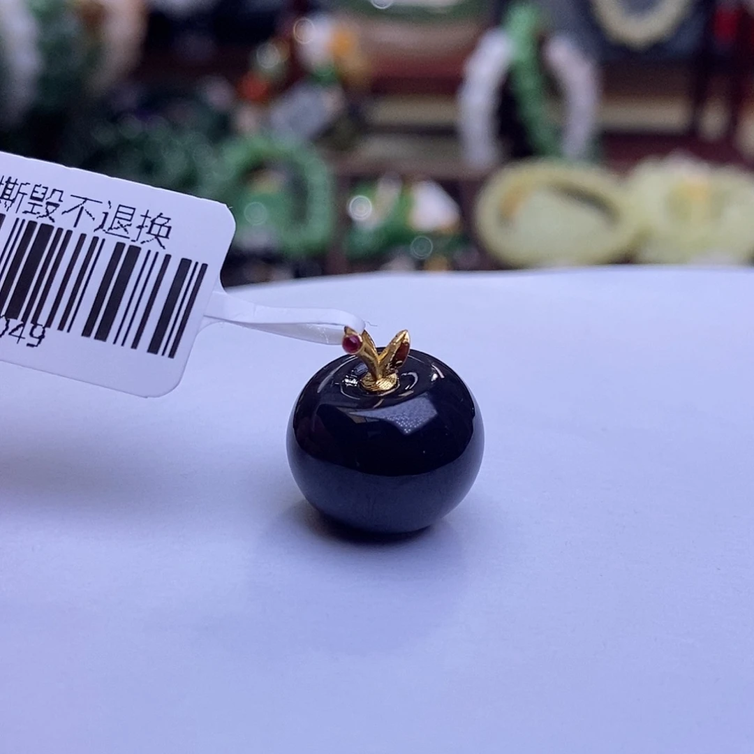 和田玉未镶嵌颈饰烟紫帝王紫高冰老矿料金镶苹果吊坠