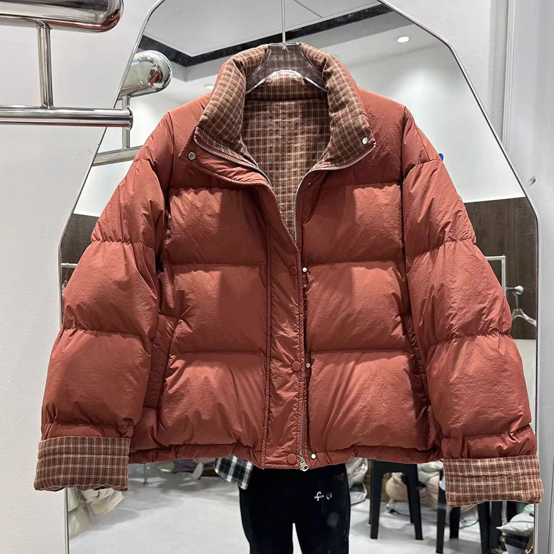 2024年羽绒服女款时尚休闲短款百搭外套女士连帽宽松加厚保暖韩版