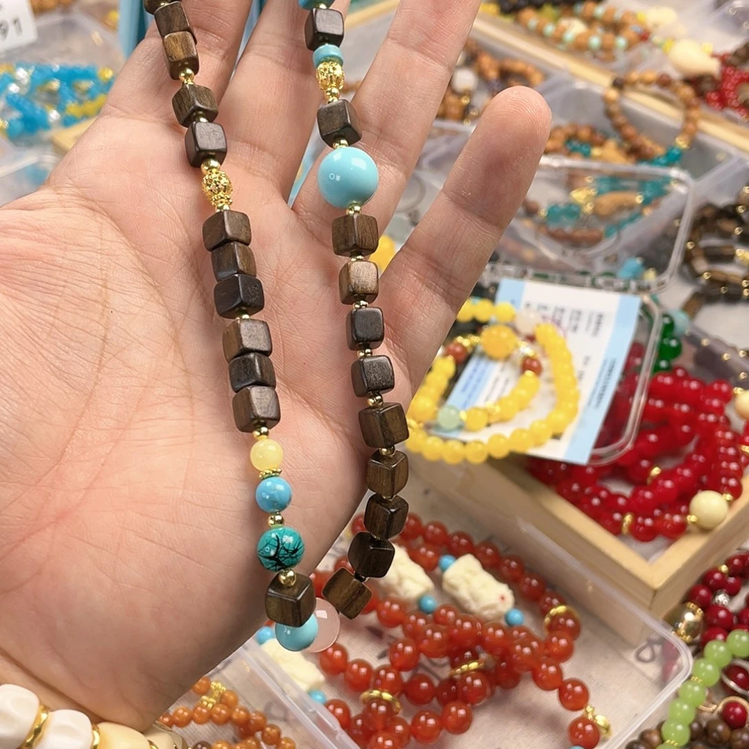 绿松石手饰银S925镀金镶嵌