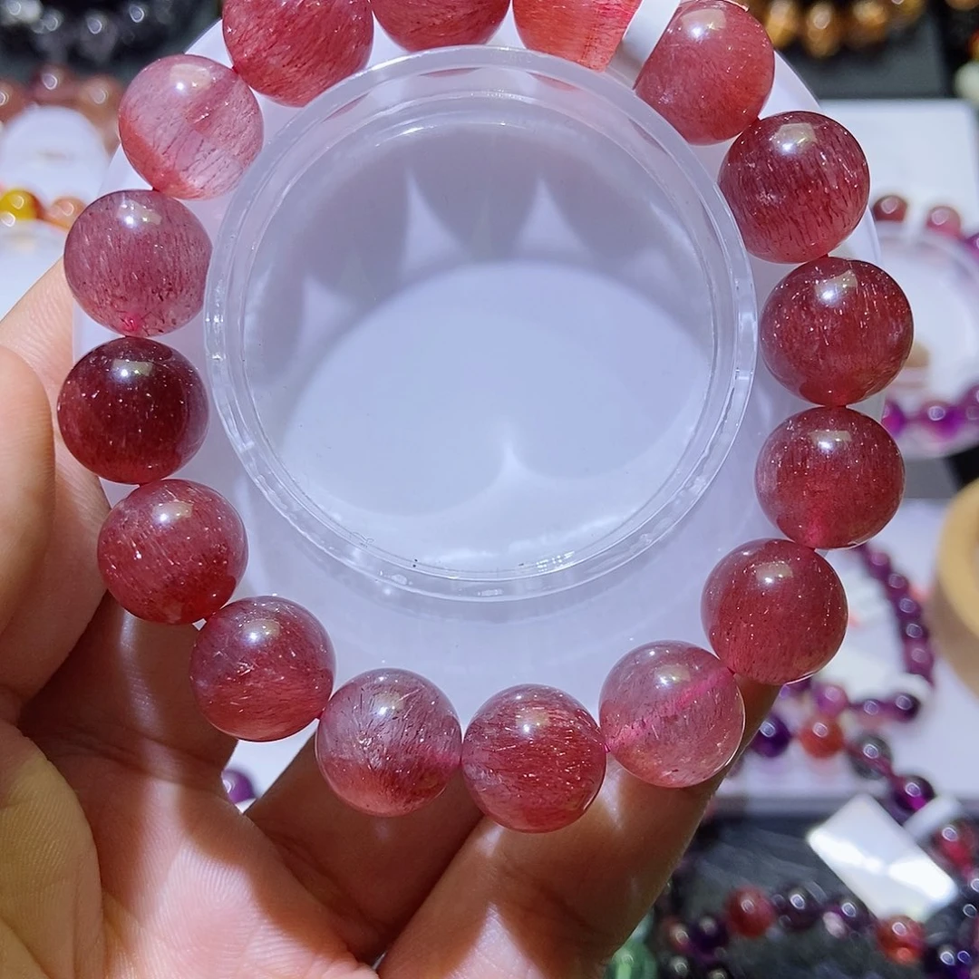 未镶嵌手链水晶红超七13.8