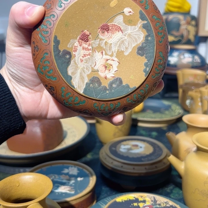 鸡***咪茶盘紫砂金玉满堂系列盖置