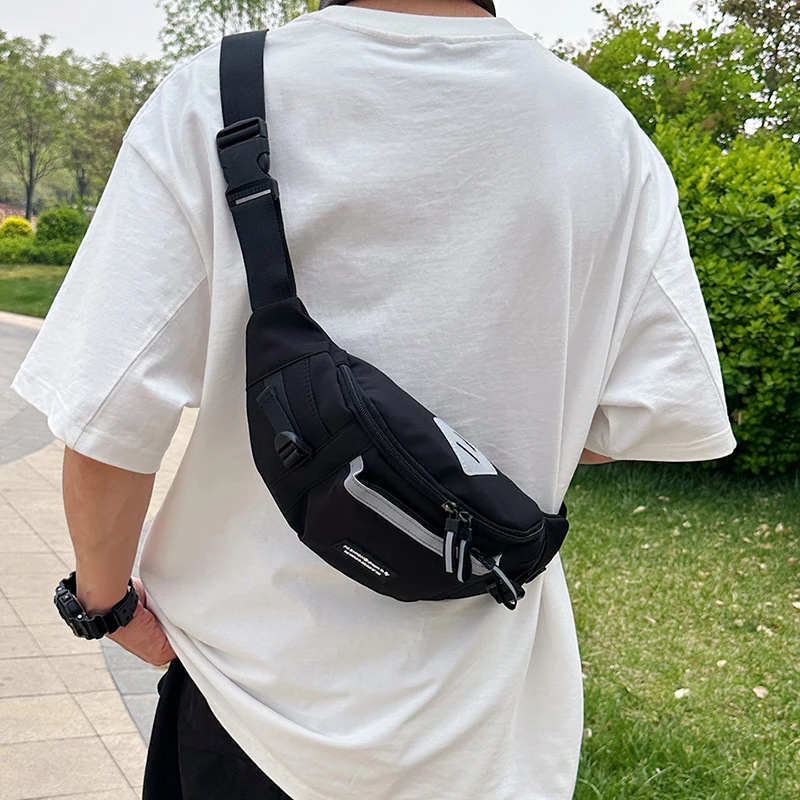 2025日韩街头潮流男青少年大童单肩胸包腰包ins韩版包腰肩斜挎包