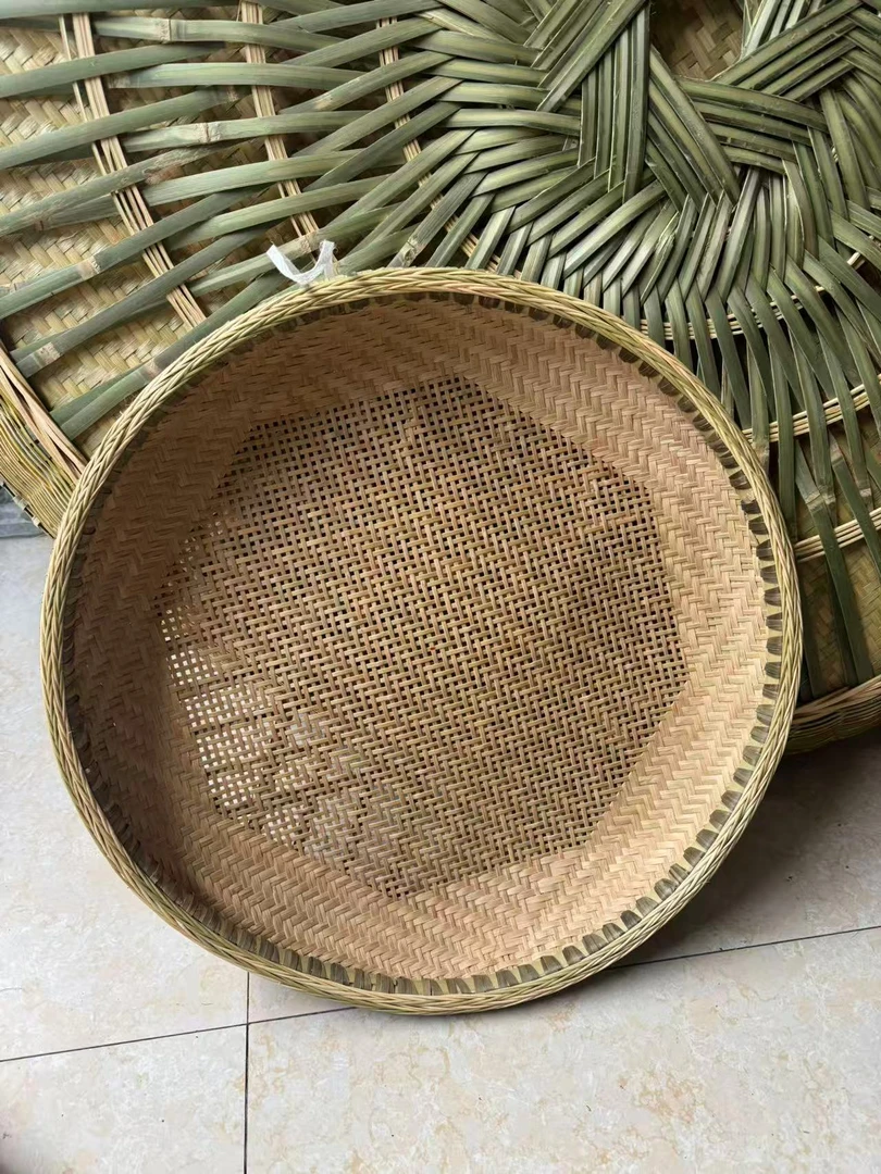 50厘米左右非遗竹编三人字筛子竹编米筛大孔