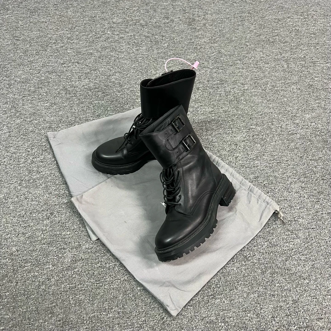 99新 AMIPARIS dior 黑色中筒马丁靴 35码