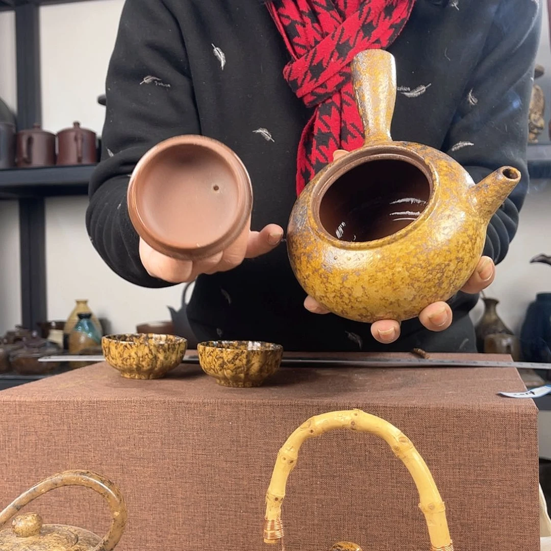 紫泥茶壶紫砂粗陶茶器