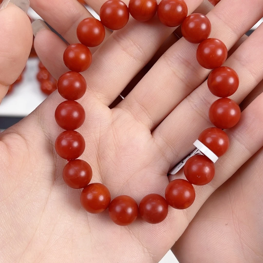 南红玛瑙未镶嵌保山阿东寨锦红10mm手串