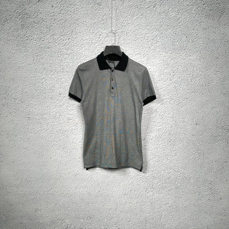 99新 FENDI/芬迪 千鸟格双F满印翻领Polo衫短袖/46码