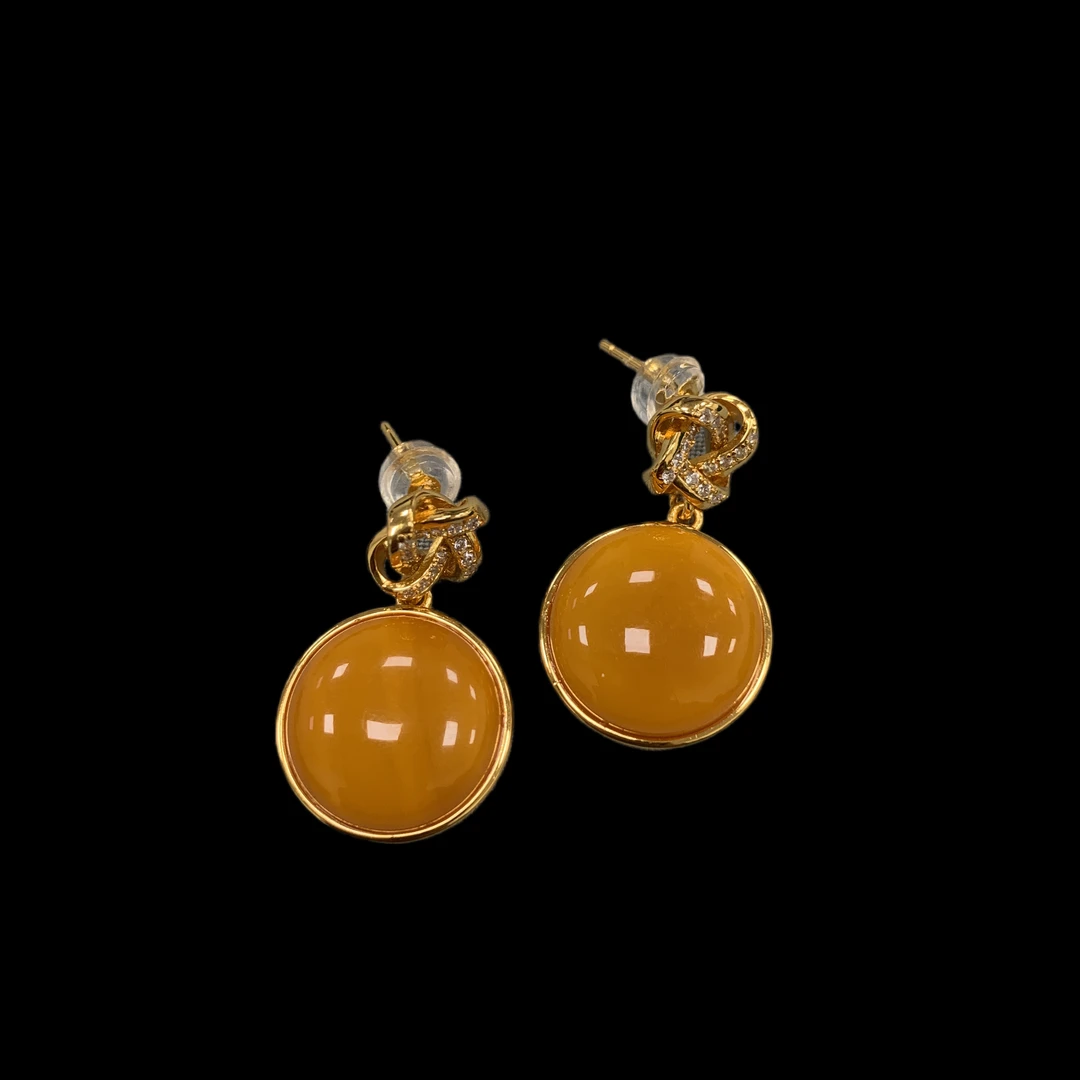 V714蜜蜡耳坠孤品！