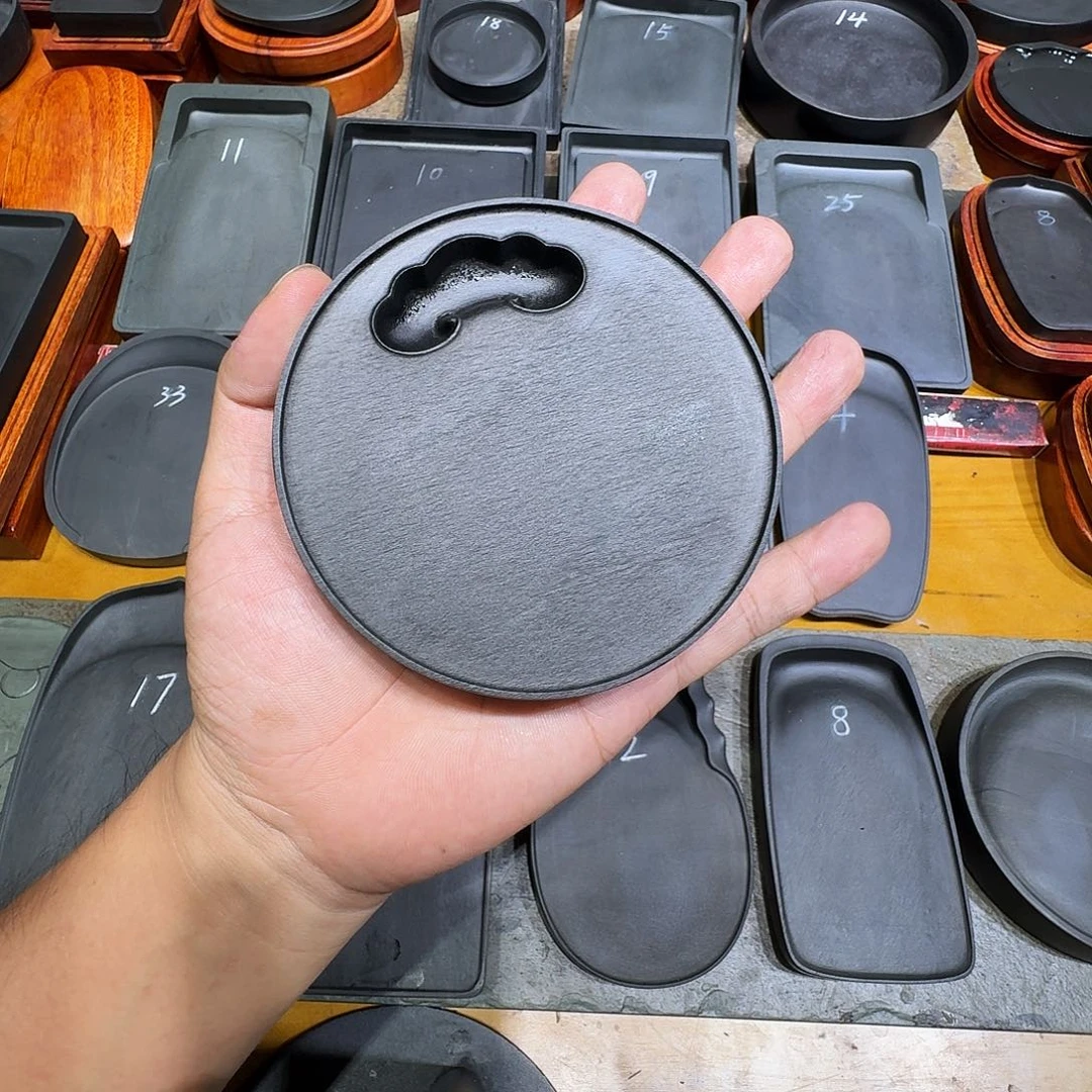 歙砚老坑龙尾砚罗纹刷丝