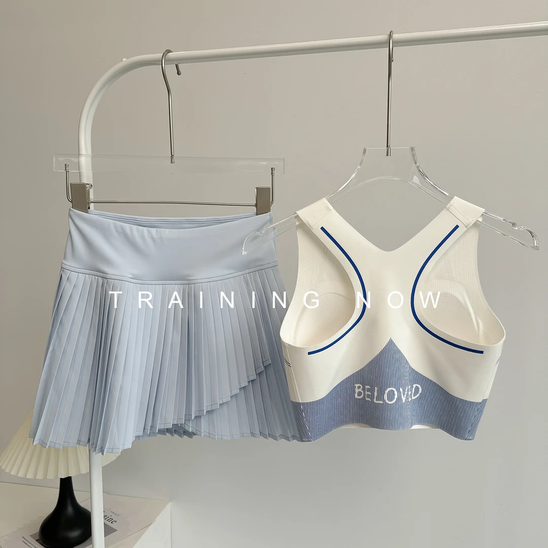 高级感女夏季透气速干跑步背心时尚瑜伽服套装女健身新款羽毛球