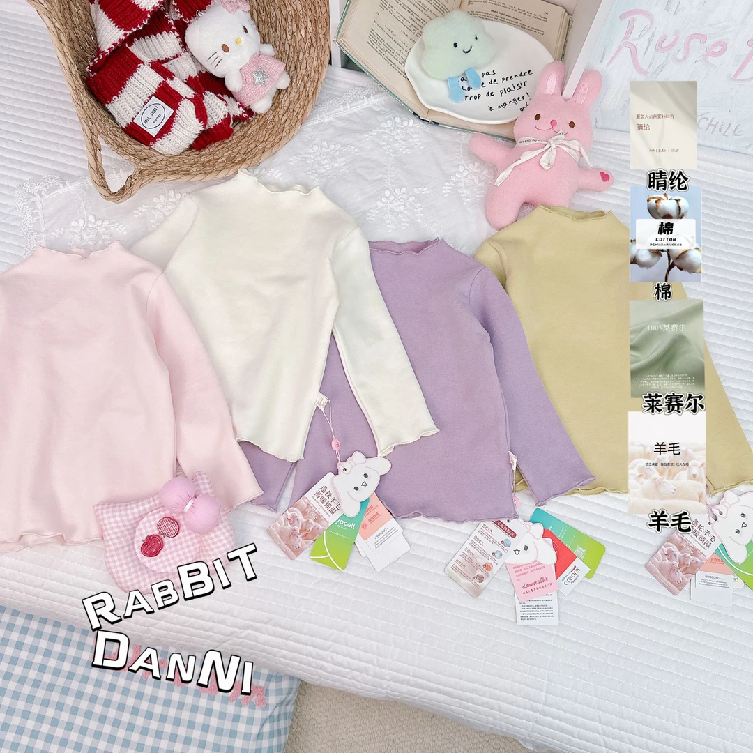 「Dannirabbit」【羊毛衫】秋款&女童纯色打底衫【X-8668】