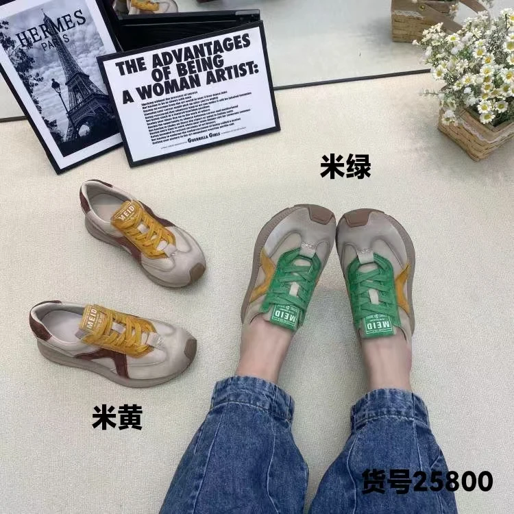 G25800春季新款真皮休闲拼色女鞋