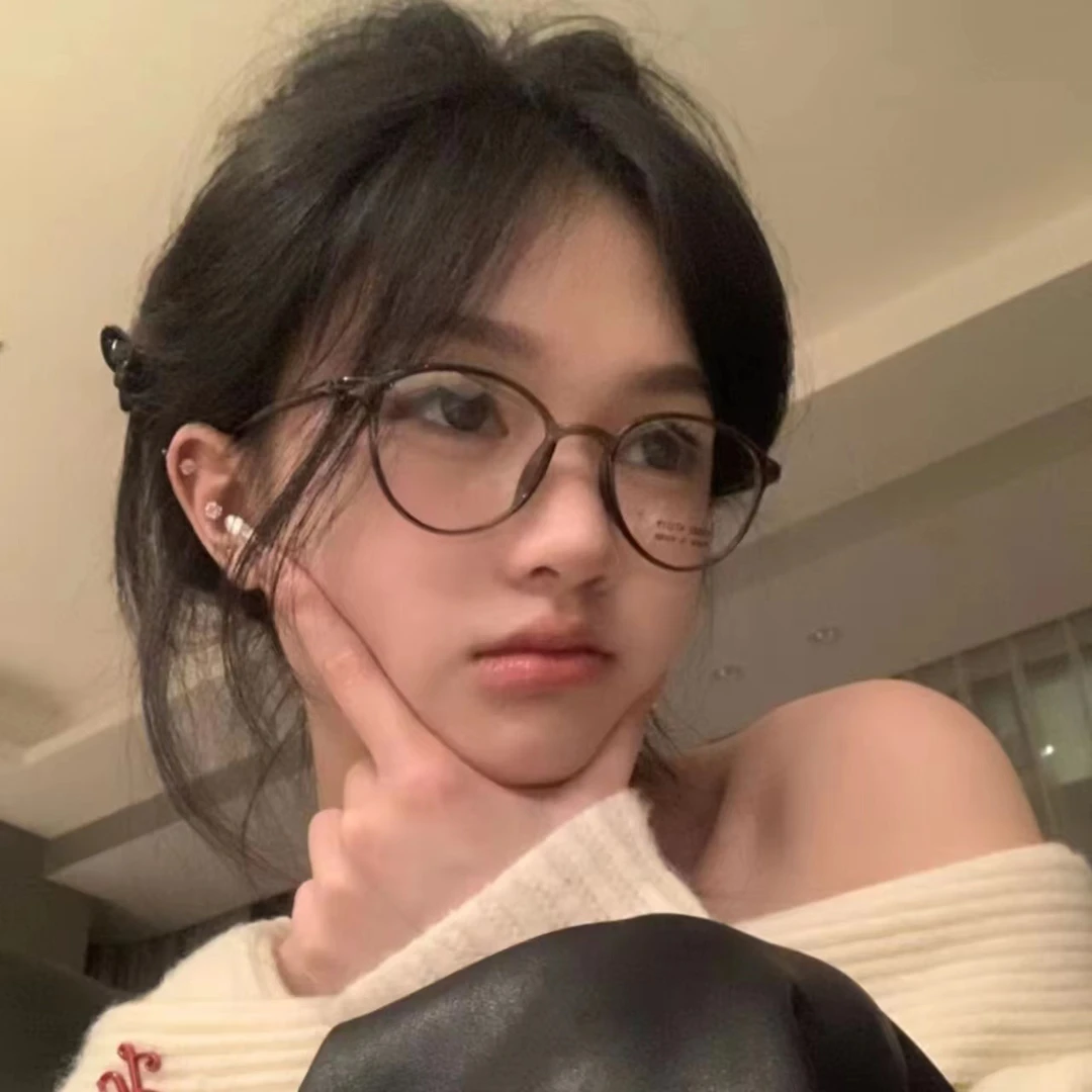 韩系复古小椭圆框近视眼镜女高颜值学生眼镜框圆脸黑框眼镜架男潮