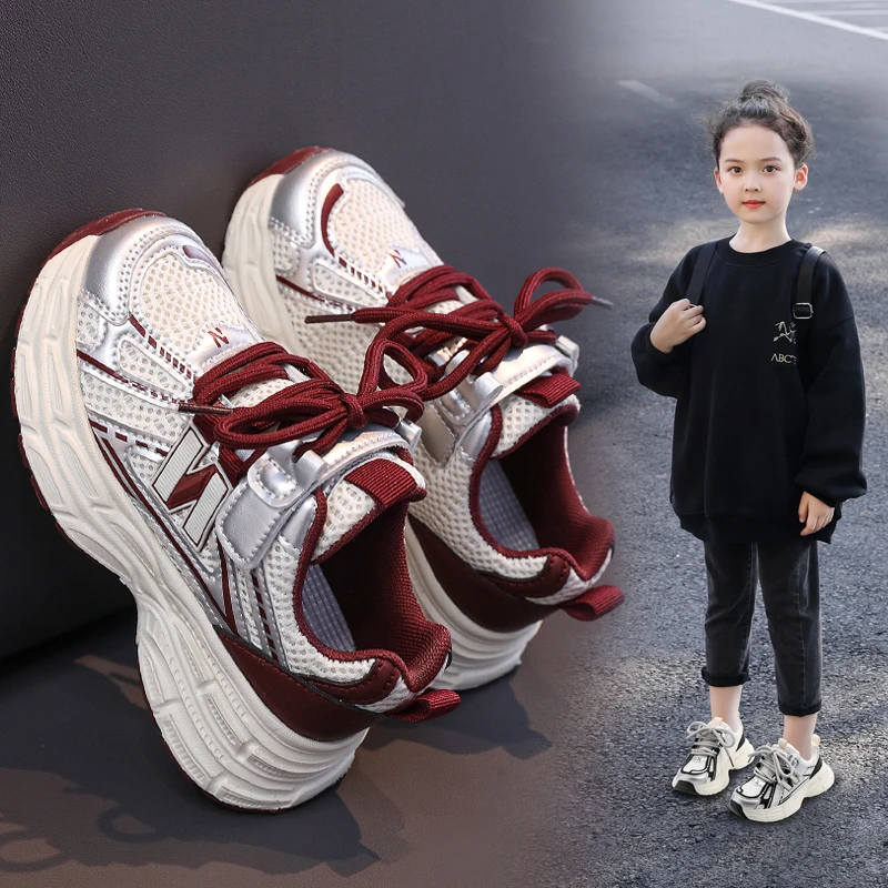 高端童鞋男童运动鞋时尚百搭女童跑步鞋网面透气爆款新款软底舒服