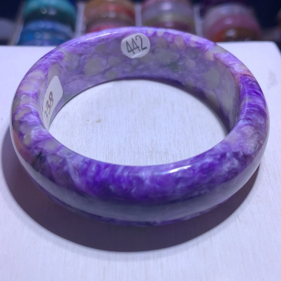 水晶手镯银S925镶嵌紫龙晶58.1圈442