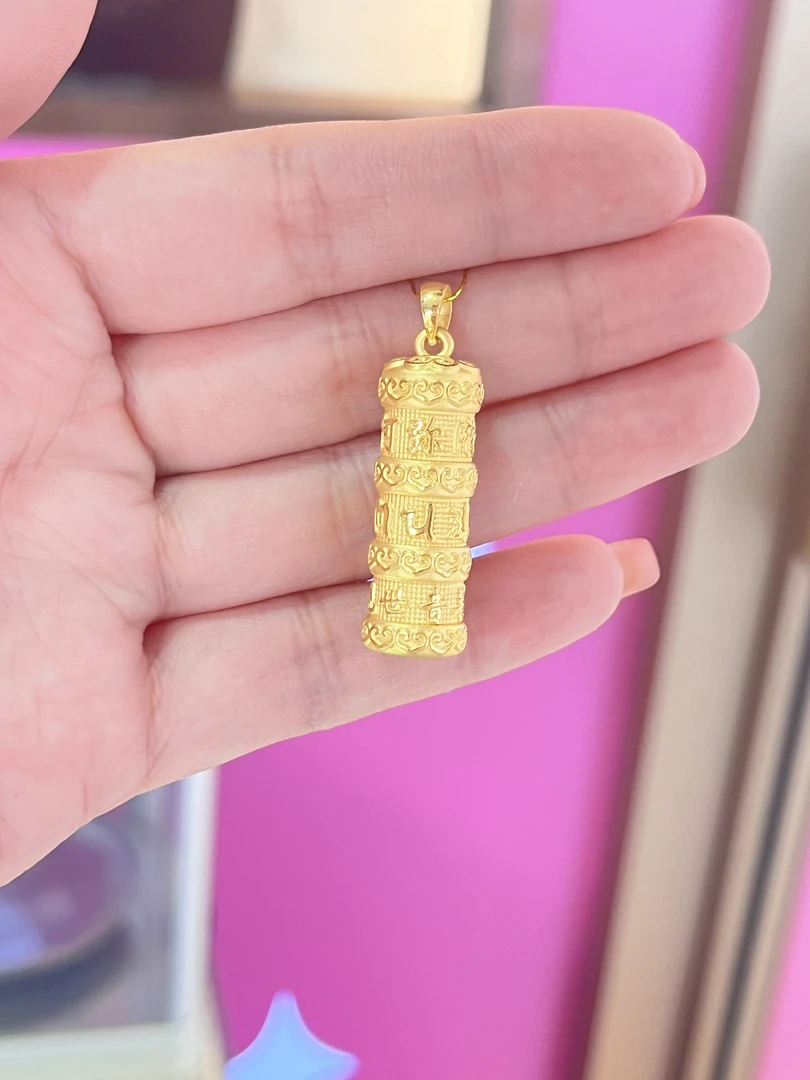 足金转经桶吊坠大气挂坠