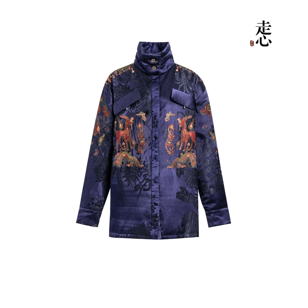 【香云走心】走心非遗九色鹿系列 刺绣羽绒服外套24Z45901