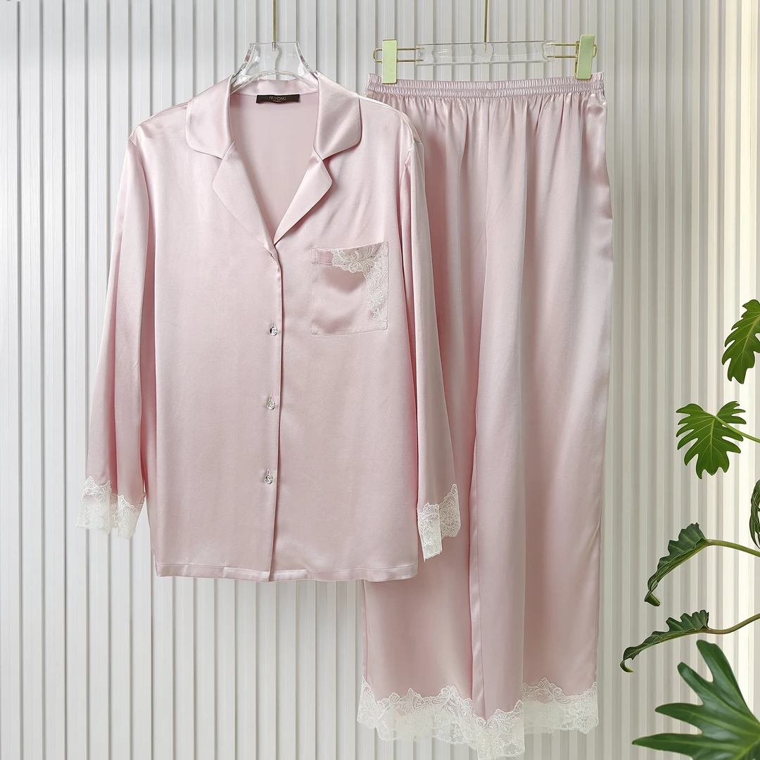 100%桑蚕丝女士真丝睡衣套装2025新款宽松舒适家居服850111322