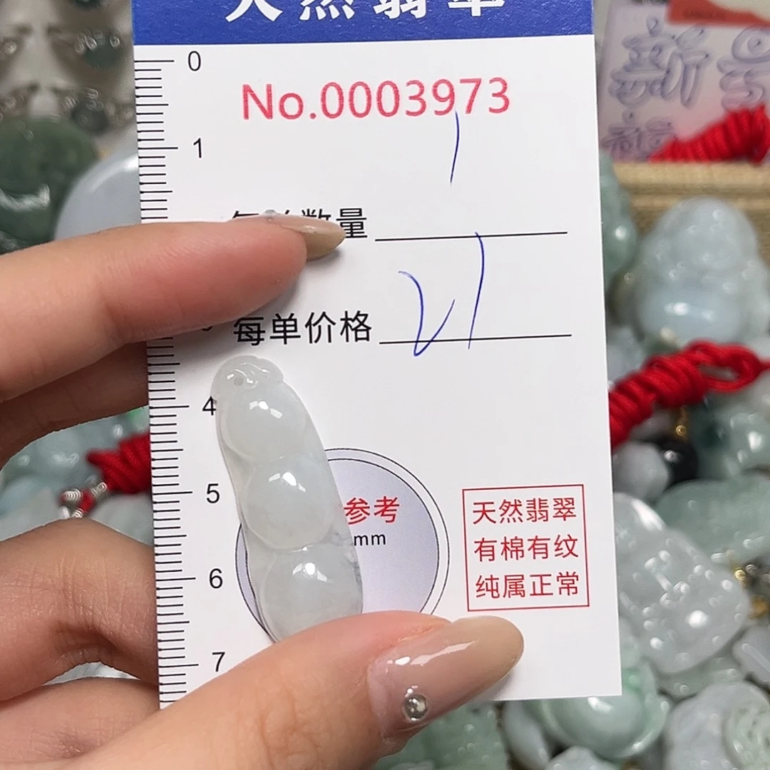 翡翠未镶嵌颈饰豆子