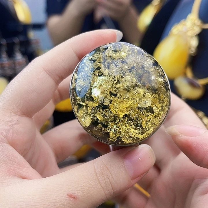 琥珀银S925镶嵌裸石