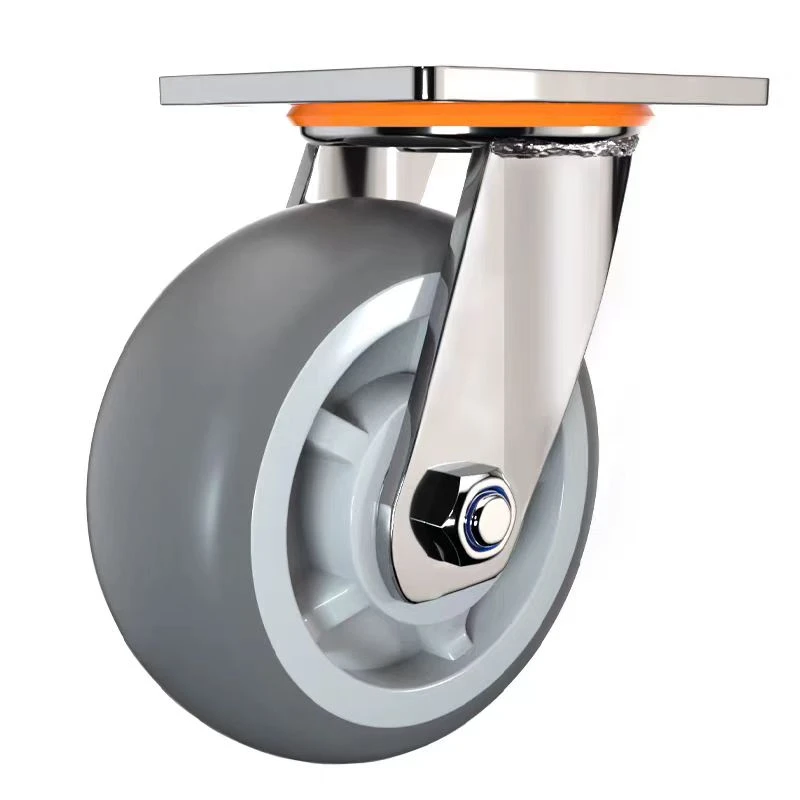 出口款安装孔距8.4x7.2公分，防尘静音脚轮4寸5寸6寸8寸TPR万向轮