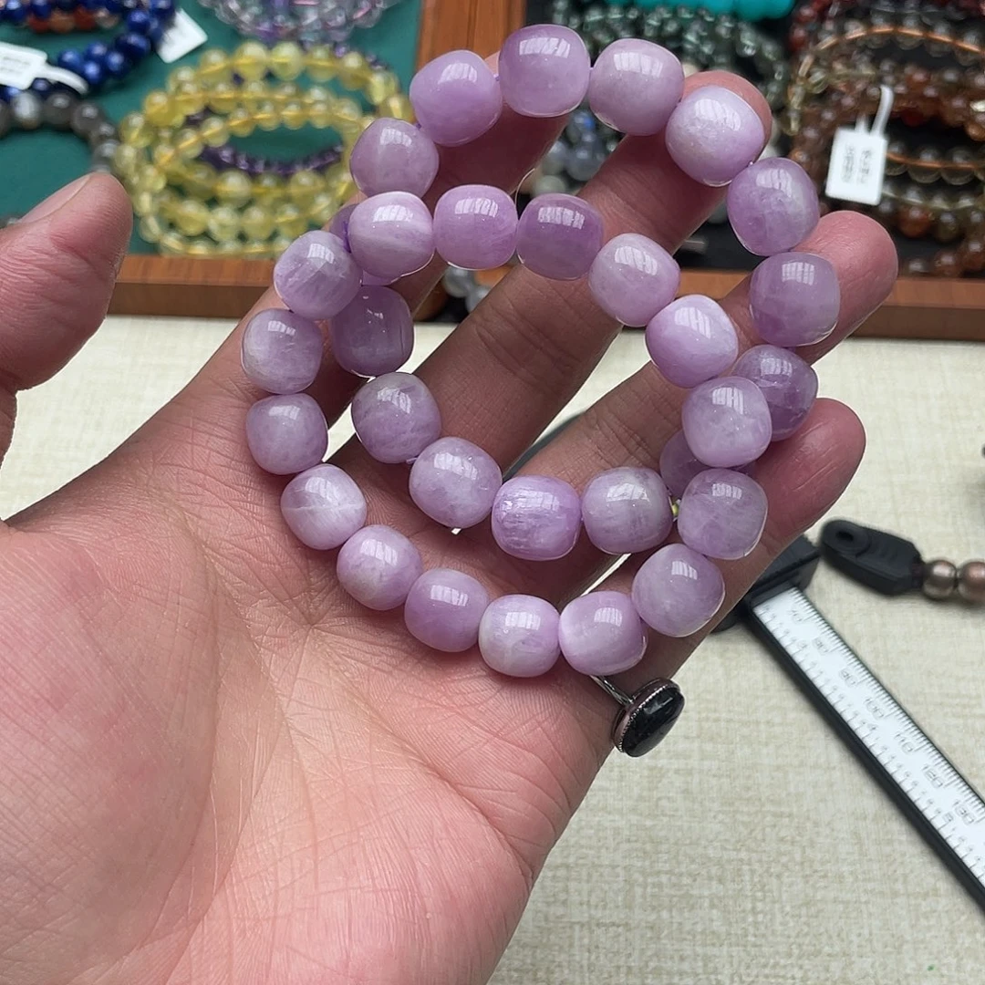 水晶手串未镶嵌紫锂辉手串